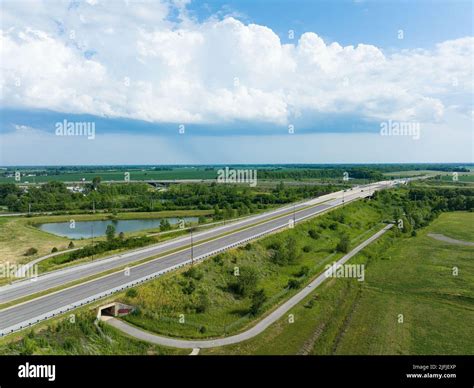 Aerial View Of Highway Stock Photo Alamy