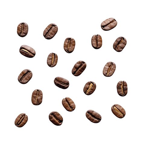 roasted coffee beans isolated on transparent background. clipping path ...