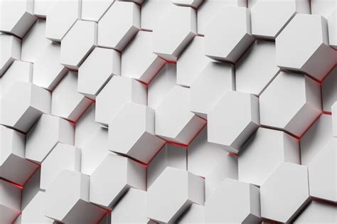 Premium Photo Side View Of Hexagon Pattern Wall Made Of White