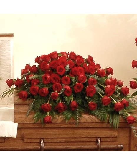 All Red Rose Casket Spray Profound Tribute Of Enduring Love