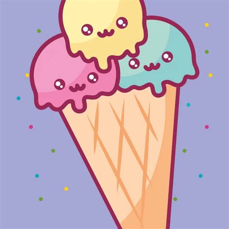 Helados kawaii imágenes de stock de arte vectorial Depositphotos