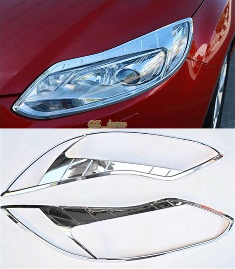 Pcs Abs Chrome Headlight Lamp Cover Decoration Trim For Ford Focus