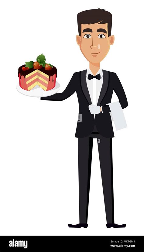 Waiter cartoon hi-res stock photography and images - Alamy