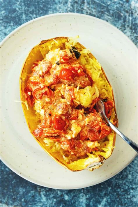 Baked Feta And Tomatoes With Spaghetti Squash • Low Carb With Jennifer