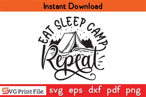 Eat Sleep Camp Repeat Svg Graphic By Svgprintfile · Creative Fabrica