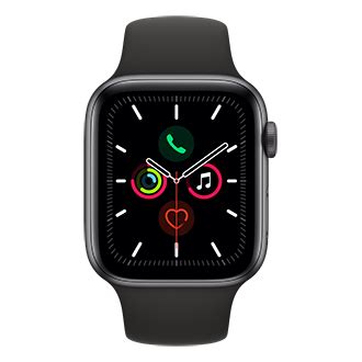 Apple Watch Series 5 Cellular, 44mm Space Black Stainless Steel Case with Black Sport Band