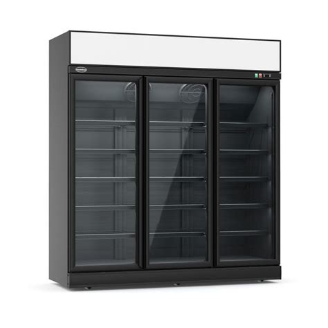 Vitrine réfrigérée négative Combisteel 3 portes vitrées noire avec