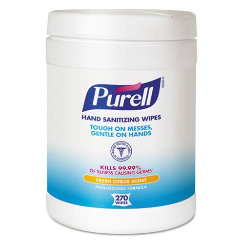 Purell Sanitizing Hand Wipes 6 X 6 3 4 White 270 Wipes Canister