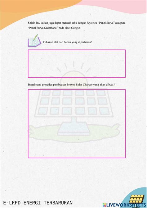 E Lkpd Energi Terbarukan Kegiatan 2 Worksheet Live Worksheets