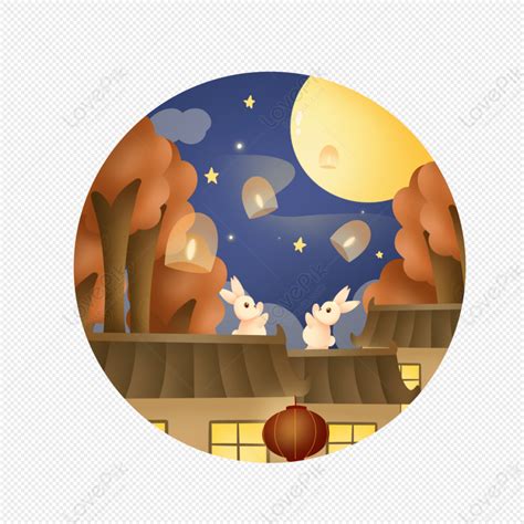 Mid Autumn Festival Jade Rabbit Lantern Png Picture And Clipart Image