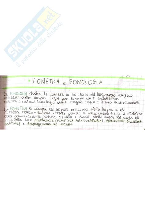 Linguistica Generale Fonetica E Fonologia