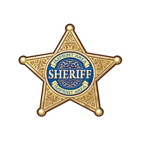 Custom Gold 5-Point Sheriff Sticker Badge