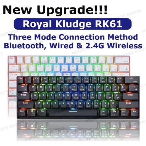 Hot Swappable Royal Kludge Rk Real Mechanical Keyboard Gaming Bluetooth Wireless Rgb Rk