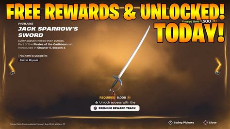 How To Get Jack Sparrow S Sword Pickaxe Now Free In Fortnite Unlocked