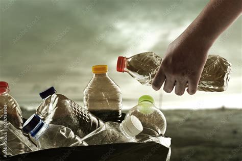 plastic bottle  garbage bag stock photo adobe stock