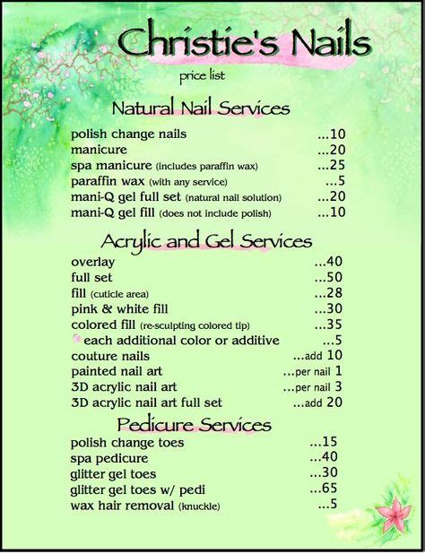 170 Nail Salon Price List Designs ideas | salon price list, nail salon prices, salons