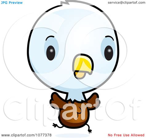 Clipart Cute Baby Bald American Eagle Chick Running - Royalty Free ...