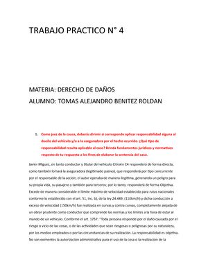 TP N4 para compartir Consigna de accidente de tránsito Derecho de