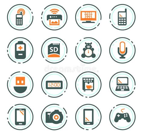 Iconos De Los Aparatos Electrodom Sticos Fijados Ilustraci N Del Vector