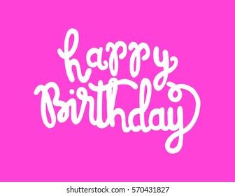 Happy Birthday Greeting Card Modern Calligraphy Stock Vector Royalty