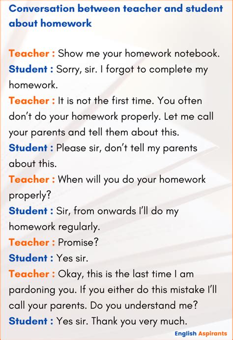 Write A Conversation Between Teacher And Student Examples English