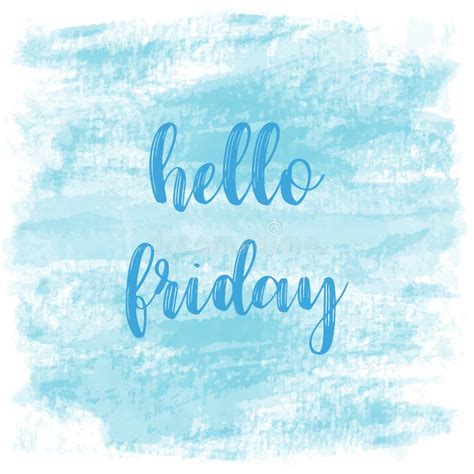 Happy Friday Text On Blue Watercolor Background Stock Illustration