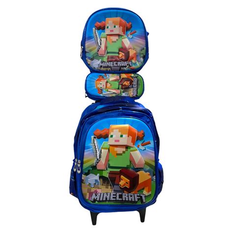 Kit Mochila Minecraft Escolar Gamecraft Lancheira Estojo Shopee Brasil