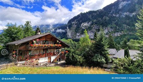 Lauterbrunnen Village Church Lauterbrunnen Switzerland Royalty Free