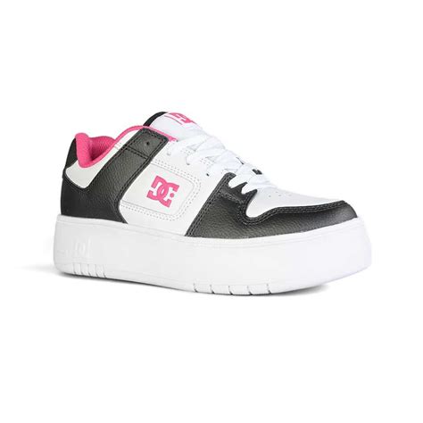 Dc Womens Manteca Platform Skate Shoes Black White Pink