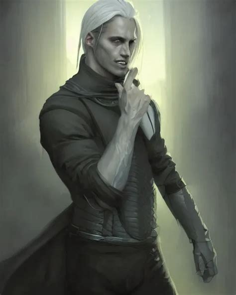 Male Rogue Changeling Black Clothes Blond Hair Grey Stable Diffusion