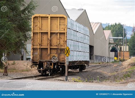 Cargo Train Car Loaded With Lumber Editorial Photo Image Of Rail