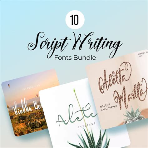 10 Cute Script Fonts Bundle Masterbundles