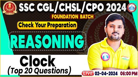 SSC CGL CHSL SSC CPO Reasoning SSC CGL Clock Reasoning Best