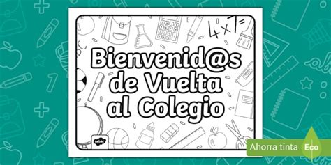 Póster de bienvenida a clases para colorear Twinkl