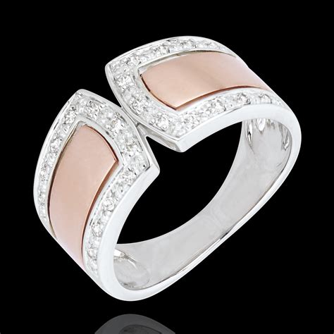 Bague Infini Impériale et diamants or blanc et or rose 18 carats