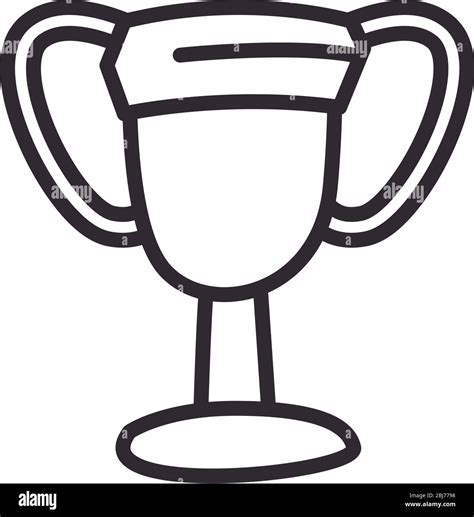 Trophy Line Style Icon Design Winner First Position Competition