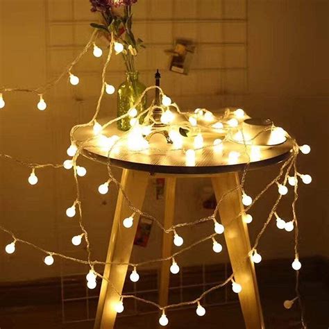 RaThun Globe String Lights 49 Feet 100 led,8 Modes Fairy Plug in Indoor String Lights for ...