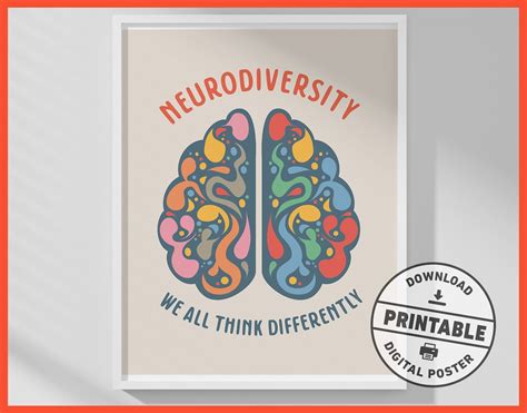 Neurodiversity Printable Poster Therapy Office Decor Adhd Therapy