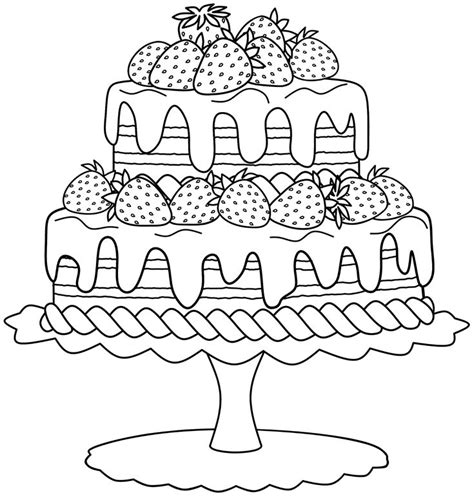 Cute Cake Coloring Pages Warehouse Of Ideas