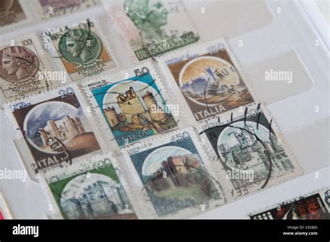 Italian stamp Italy stamps collection Stock Photo - Alamy