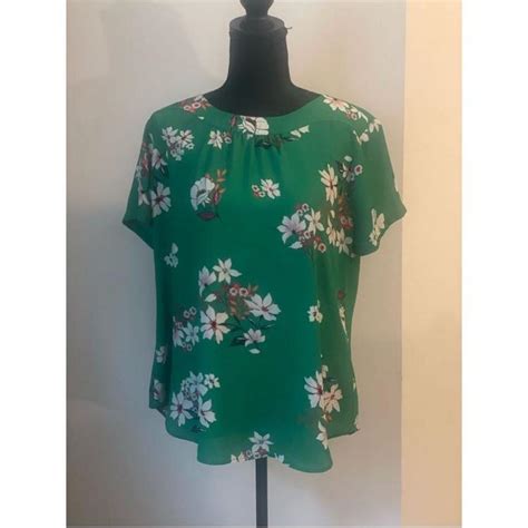 Van Heusen Green Women Blouse Size L 100 Depop