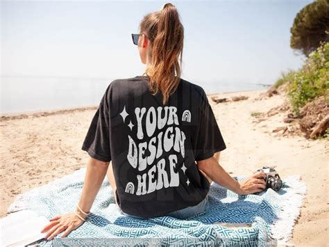 Comfort Colors Black Back Mockup Cc Black Mockup C Beach