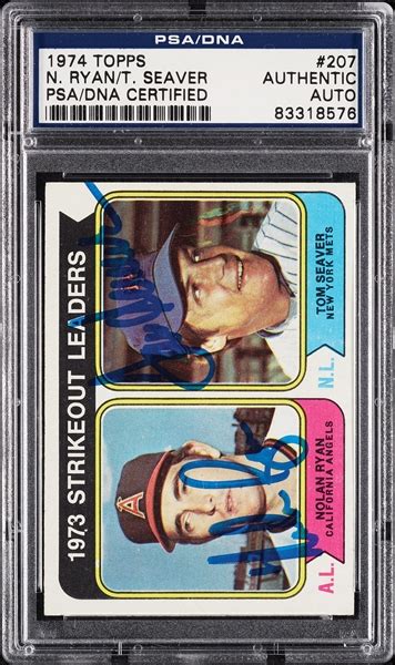 Lot Detail Nolan Ryan Tom Seaver Signed 1974 Topps Strikeout