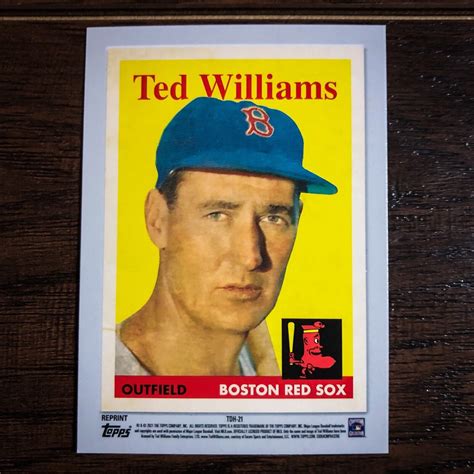 Ted Williams Topps Double Header Insert Tdh Boston Red Sox