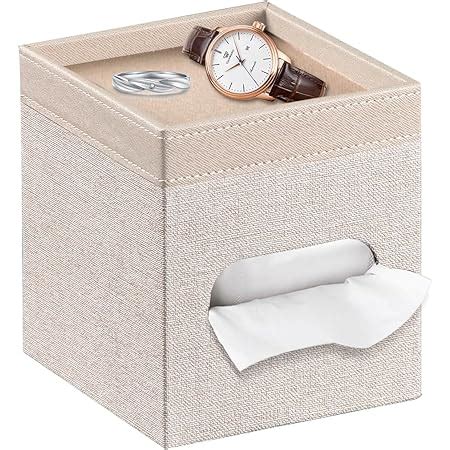 Amazon Tissue Box Cover Square Pu Leather Tissue Cube Box Holder