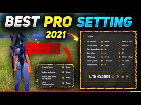 Best Pro Settings 2021 Free Fire Pro Settings Free Fire Headshot