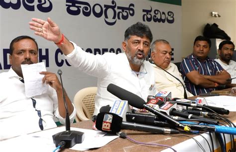 KPCC President DK Shivakumar Addressing A Press Conference Addressing A