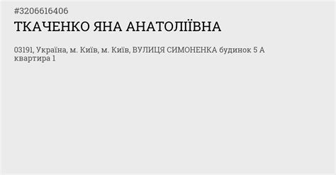3206616406 - ТКАЧЕНКО ЯНА АНАТОЛІЇВНА - Пов'язані особи - Clarity Project