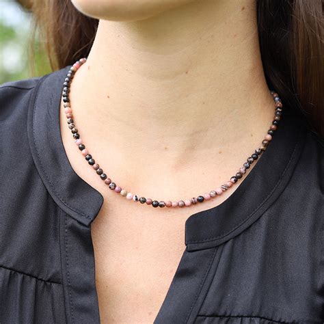 Rhodonite Beaded Necklace Lovepray Jewelry