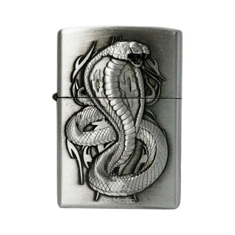 Isqueiro Metal C Tampa Prata Snake Tabacaria Da Mata